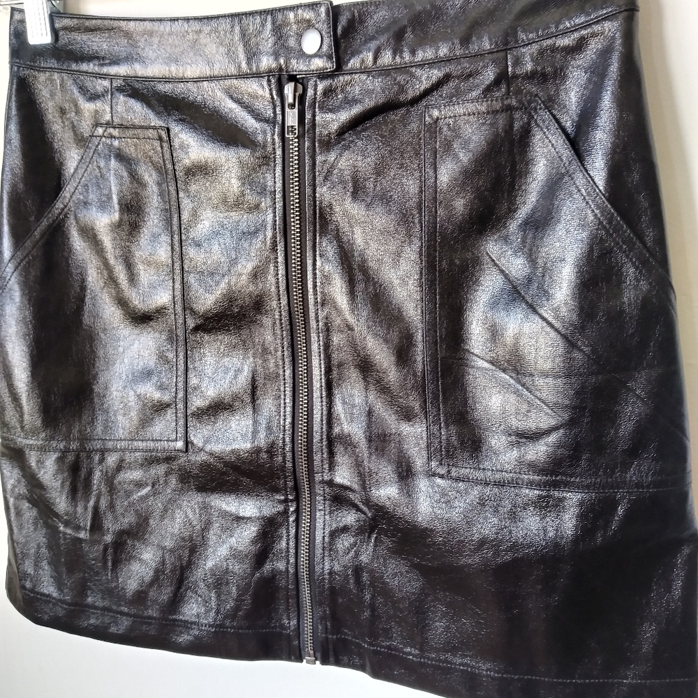 MINKPINK Coyote Vegan Leather Mini Skirt Goth Moto Biker Rock - Picture 8 of 13